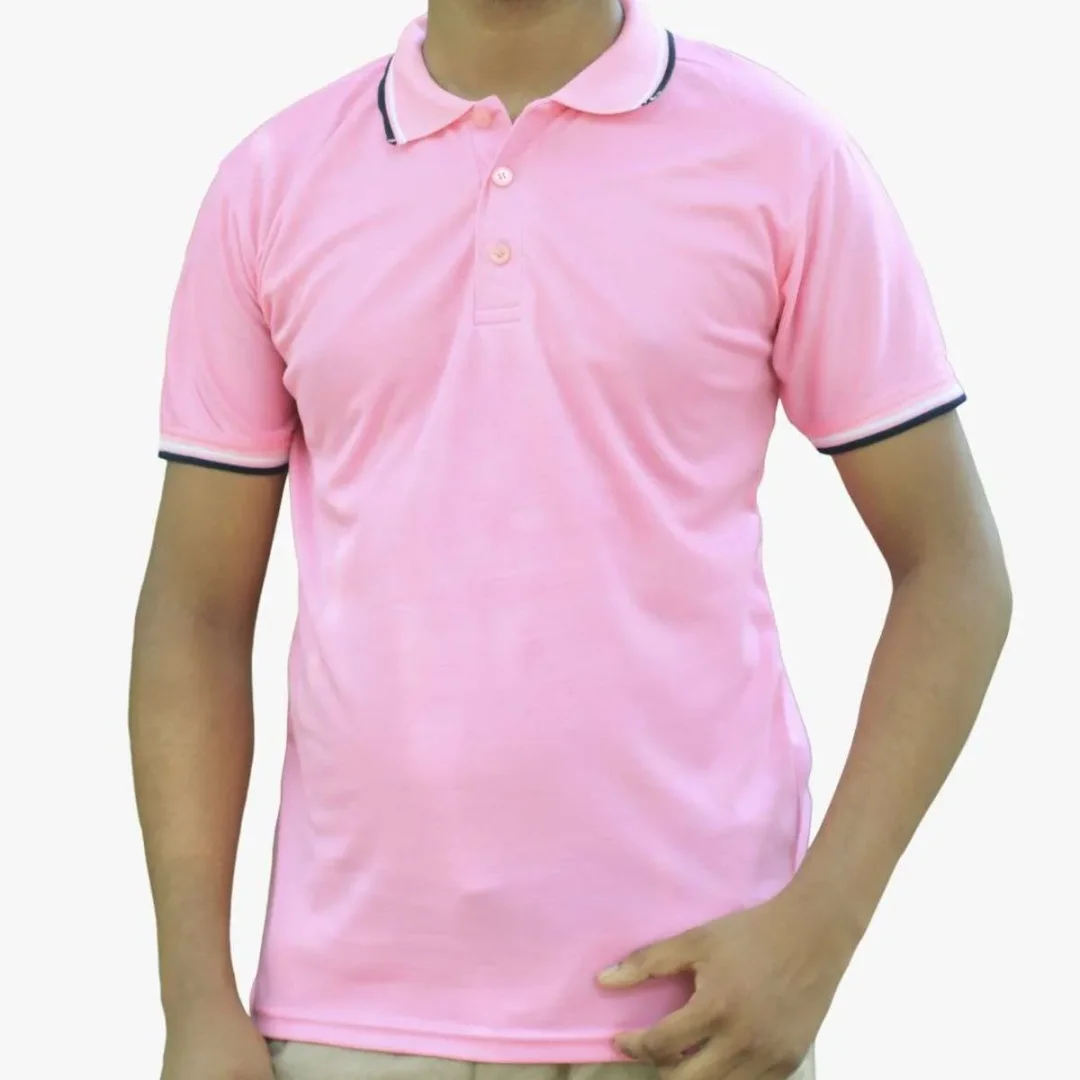 আপনার শোরুমের লোগো দিয়ে পলোশার্ট প্রিন্ট । Polo shirt pink color.