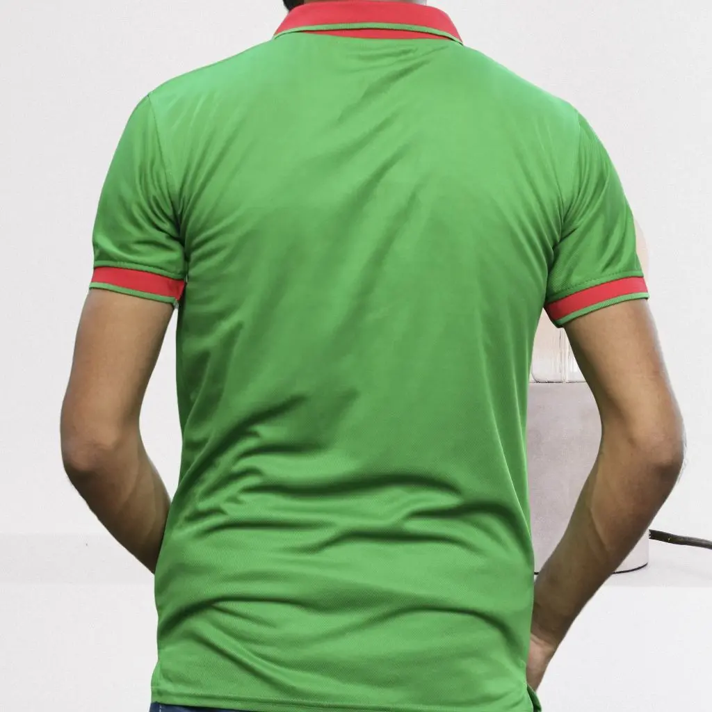 আপনার শোরুমের লোগো দিয়ে পলোশার্ট প্রিন্ট করে নিন! Mesh fabrics green color - Image 4