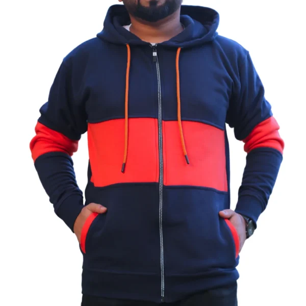 আপনার লোগো দিয়ে হুডি প্রিন্ট করে নিন। Contrast color NB Hoodie - Image 3