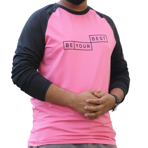 regline full sleeve t shirt আপনার নিজস্ব লেখা ও লোগো দিয়ে প্রিন্ট করে নিন। কালো গোলাপি কালার